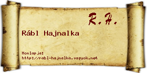 Rábl Hajnalka névjegykártya